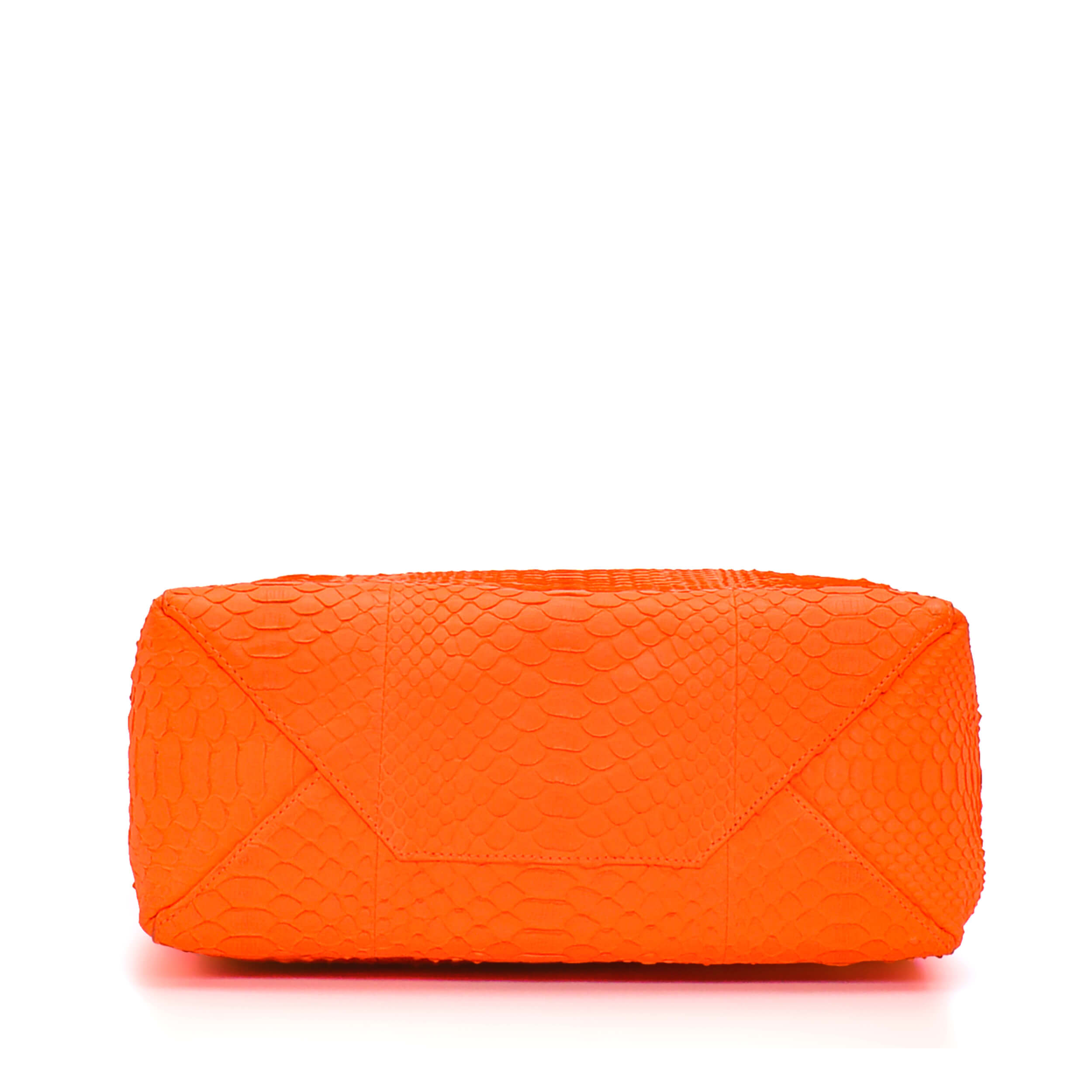 Celine - Neon Orange Pyhton Leather Shopper Bag